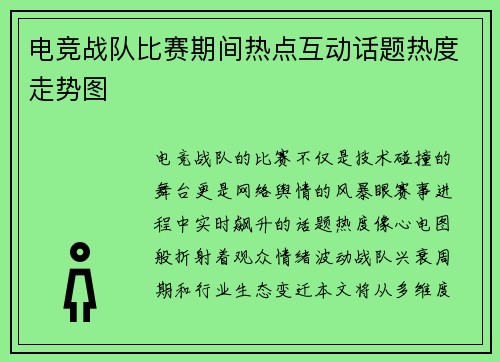 电竞战队比赛期间热点互动话题热度走势图